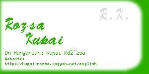 rozsa kupai business card